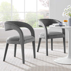 Modway - Pinnacle Performance Velvet Chaise à manger Ensemble de 2 - Gris-Épingles de pied non marquées