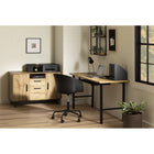 South Shore - Ezra Bureau avec plateau pour clavier - Chêne Nordik-STYLE CONTEMPORAIN MODERNE : les pattes cylindriques en métal donnent à ce bureau de travail un look contemporain affirmé. À la fois facile d’entretien, neutre et sophistiqué, c’est la pièce qu’il vous manquait dans votre bureau!