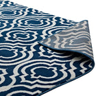 Modway - Frame Treillis marocain de transition Tapis de comédie 8 pi l x 10 pi L - Bleu marocain et ivoire-Haute densité / Tissé à la machine