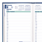 Blueline - 2026 Agenda quotidien Traditional Couverture rigide - 8 po x 5 po - Bleu - Bilingue-Coins déchirables