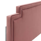Modway - Transfix Performance Velvet Tête de lit jumelée, Rose poussiéreuse-Rembourrage en mousse dense