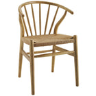 Modway - Flourish Fuseau Fauteuil d’appoint de salle à manger Ensemble de 2 - Naturel-Comprend des calottes de pied en plastique