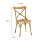 Modway - Gear Fauteuil d’appoint de salle à manger Ensemble de 4 - Naturel-Siège en rotin naturel