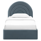 Modway - Solana Arqué Performance Velvet Lit à plateforme jumelle, Cadet Blue-Cadre de plate-forme