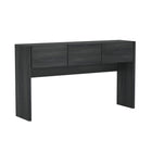 Manhattan Comfort - Console moderne Linda à 3 tiroirs - gris charbon-La texture riche du grain de bois apporte chaleur naturelle et dimension