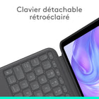 Logitech - Étui clavier Combo Touch pour iPad Pro 11 po M4 2024 - Graphite - Anglais-Support flexible, clavier amovible: trouvez l'angle idéal pour accomplir vos tâches grâce au support ultra-flexible, détachez le clavier pour dessiner, regarder des vidéos ou lire en toute liberté 