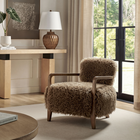 Modway - Zinnia Fausse fourrure Chaise d’accent - Brun-Armoiries en bois de caoutchouc
