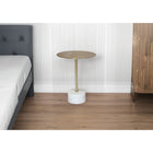 Brassex - Table d'appoint 402716 Oakley - blanc/or-Profil mince