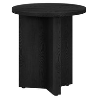 Hudson&Canal - Table d'appoint ronde Anders de 50 cm de largeur, , grain noir-Un design scandinave contemporain pour votre salon, votre bureau et plus encore