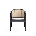 Manhattan Comfort - Versailles fauteuil d’appoint industry chic 23,62" - noir et cannage naturel-Siège en contreplaqué