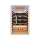 iComfort - Sauna infrarouge 2 personnes - 119 cm (l) x 104 cm (p) - Blanc-Lumières DEL de chromothérapie et bandes lumineuses sur le panneau de toit