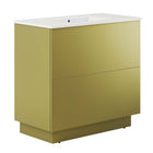 Modway - Quantum 36" Vanette de salle de bain - Or blanc-Vanité de salle de bain moderne