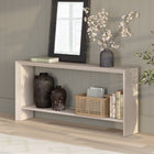 Hudson&Canal - Console Osman 64" L - Blanc aulne-Finition en blanc aulne aspect bois