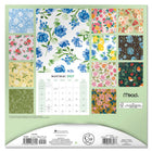 Mead - Calendrier décoratif Cherrywood Lane 2027, 12 po x 12 po, bilingue-Présente des illustrations mensuelles en couleurs pour embellir les espaces