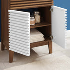 Modway - Render 24" Armoire de toilette de salle de bain (lavabo non inclus) - Noyer blanc-Portes doubles à fermeture douce