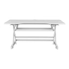 Rocelco- Ensemble de rehausse de bureau de luxe à hauteur ajustable de 46" et support au sol - Blanc / Noir-PLATEAU DE CLAVIER ERGONOMIQUE RÉTRACTABLE: Le plateau de clavier de 25.75 "L x 11.25" P s'étend et se rétracte tout en gardant un espacement de 4.5 "entre le plateau du clavier et le bureau, ce qui permet de garder les bras et les poignets dans une position ergonomique pour éviter les tensions au cou et au dos en position assise ou debout