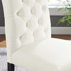 Modway - Duchess Performance Velvet Chaises de salle à manger Ensemble de 2 - Blanc-Touffage classique des boutons