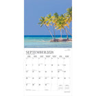 Plato - 2026 Îles Tropicales Calendrier mural Suspendu Mensuel - 30,5 cm l x 61 cm H - Anglais-Grandes Pages de Jour Spacieuses - Tous les jours fériés les plus importants et les phases de la lune sont indiqués, avec beaucoup d'espace pour inscrire des notes et des rendez-vous