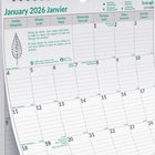 Blueline - 2026 Calendrier mural mensuel EcoLogix - 17 po x 12 po - Bilingue-Reliure spirale double avec oeillet pour suspendre 