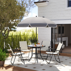Outsunny - Ensemble de salle à manger de patio avec parasol - ensemble de patio extérieur pliant - crème-Entièrement inclinable pour une meilleure relaxation