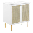 Modway - Chaucer 30" Vanette de salle de bain - Blanc blanc-MDF et panneau de particules