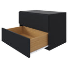 Nexera - Table de nuit Avenue, 1 tiroirs, Noir-Surface en mélamine résistante aux égratignures