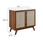 Modway - Soma 36" Vanette de salle de bain - Blanc noyer-Tablette réglable