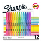 Sharpie - Surligneurs de poche  pointe biseautée fine - Paquet de 12-Les surligneurs de poche Sharpie ultra fins se rangent facilement dans les poches, les sacs à dos ou s’accrochent à votre chemise