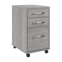 Bush Business Furniture - Hustle Classeur à roulettes à 3 tiroirs, gris platine (HUF116PG)-Le classeur mobile à 3 tiroirs offre une solution de stockage idéale pour les petites et moyennes entreprises et les professionnels travaillant à domicile