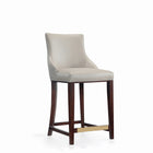 Manhattan Comfort - Shubert tabouret de comptoir moderne en similicuir 22,64" - gris clair - lot de 2-Capacité de poids : 250 lb