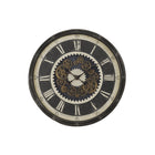 Monarch Specialties - Horloge - 30 po Rond - Mécanisme D'Engrenage - Surdimensionné Grand - Horloge Murale - Brun - Transitionnel-Horloge murale ronde de 30 pouces, tendance et élégante, au riche fini brun foncé, avec un mécanisme à engrenage ouvert et mobile en métal bronze pour une touche de design industriel