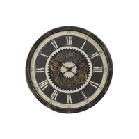 Monarch Specialties - Horloge - 30 po Rond - Mécanisme D'Engrenage - Surdimensionné Grand - Horloge Murale - Brun - Transitionnel-Horloge murale ronde de 30 pouces, tendance et élégante, au riche fini brun foncé, avec un mécanisme à engrenage ouvert et mobile en métal bronze pour une touche de design industriel