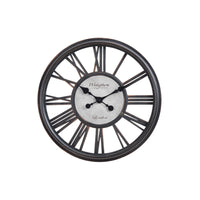 Monarch Specialties - Horloge - 18 po Rond - Horloge Murale - Noir Antique - Transitionnel-Une horloge murale ronde de 18 pouces au design transitionnel avec de subtiles touches vintage pour votre décoration intérieure