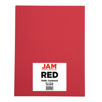 JAM Paper - Papier couverture cartonné recyclé Brite Hue lisse - 8-1/2 po x 11 po - 65 lb - rouge - 250 feuilles/rame-Rouge