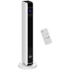 HOMCOM - Chauffage tour céramique 750 W/1500 W avec oscillation à 65 degrés-Le radiateur autoportant moderne au design compact s'adapte au salon, à la chambre à coucher et au bureau 