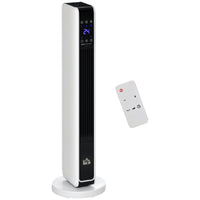 HOMCOM - Chauffage tour céramique 750 W/1500 W avec oscillation à 65 degrés-Le radiateur autoportant moderne au design compact s'adapte au salon, à la chambre à coucher et au bureau 