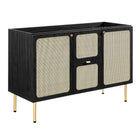 Modway - Chaucer 48" Meuble de salle de bain à double lavabo - Noir Blanc-Double bassin en céramique