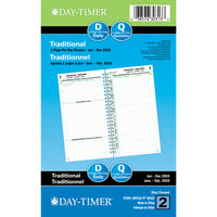Day-Timer - Recharge datee à reliure spirale 2025 2 pages/jour de pochette - 6 1/2 po H x 3 1/2 po l - bilingue-Format des pages : 6 1/2 po H x 3 1/2 po l