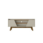 Manhattan Comfort - Meuble TV Marcus 53,14 po style Mid-Century Modern - Greige et Nature-Meuble TV autoportant de style milieu du siècle moderne pour salon et chambre