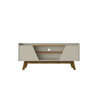 Manhattan Comfort - Meuble TV Marcus 53,14 po style Mid-Century Modern - Greige et Nature-Meuble TV autoportant de style milieu du siècle moderne pour salon et chambre