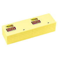 Post-it - Feuillets super collants jaune canari, 3 po x 5 po, paq./12 blocs, 1080 feuilles-Technologie adhésive révolutionnaire pour assurer que vos feuillets collent bien, et partout  