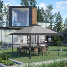 Outsunny - Tente auvent de réception d'extérieur pliante 13 pi l x 13 pi L avec aération sur le toit - Gris-Avec une structure en acier pliable pour la stabilité et la commodité