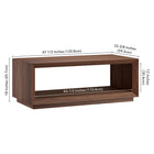 Hudson&Canal - Table basse rectangulaire Tannen , 48 po de largeur, noyer satiné-Dimensions du produit : 23,5" L x 47,5" l x 18" H