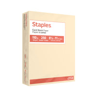 Staples - Papier cartonné pastel, 8 ½ po x 11 po, 110 lb, ivoire, paq./250-110 lb