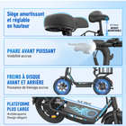 Gyrocopters - Trottinette électrique Zeno 2.0 pour adultes et adolescents - Vitesse 32 km/h - Autonomie 40 km - Application - Noir-Équipé d'un panier arrière spacieux et robuste, idéal pour les courses ou le matériel . facilement amovible pour une polyvalence maximale et une allure épurée
