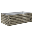 Outsunny - jardinière surélevée galvanisée - effet bois clair-Conception extra profonde de 22,6 po (57,5 cm) adaptée aux plantes à racines profondes
