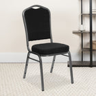 Flash Furniture 4 pièces Chaise de banquet empilable de la série HERCULES avec dossier à couronne et tissu à pois noirs-Coussin de siège épais de 2,5 pouces