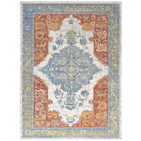 Modway - Citlali Aztèques du Sud-Ouest en détresse Tapis de 5 pi l x 8 pi L - Multicolore-Tapis coloré de la région aztèque du sud-ouest