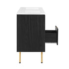 Modway - Chaucer 48" Meuble de salle de bain à double lavabo - Noir Blanc-Assemblée requise