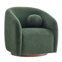 Modway - Holland Pivot Tissu chenille Fauteuil - Rose-Fauteuil pivotant courbé